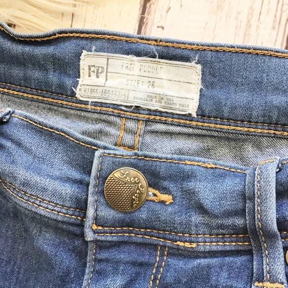 FREE PEOPLE mid rise Skinny Ankle Size 26 - Picture 4 of 6